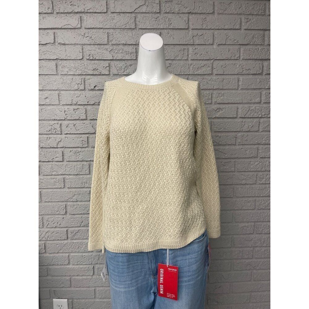 Jones New York Signature Women Birch Textured Tan Knit Sweater Size S